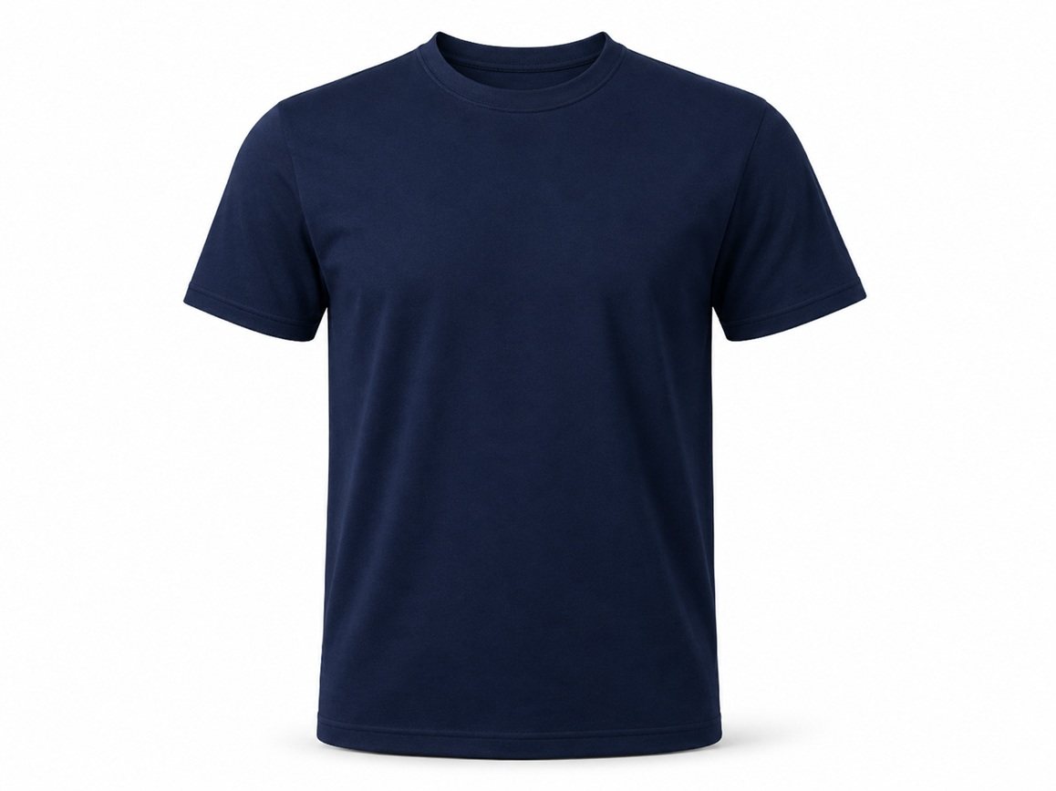 Blank navy t-shirt mockup, front view